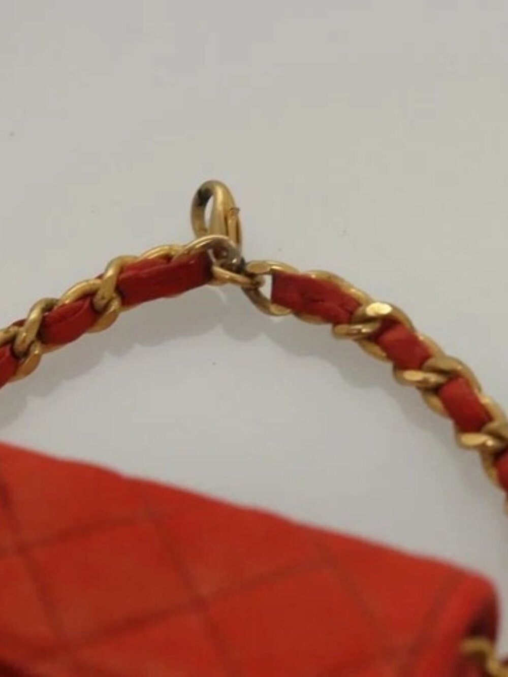 CHANEL Mini Mini Matelasse Charm Lamb Skin Orange CC Auth BD1634 - Picture 8 of 15